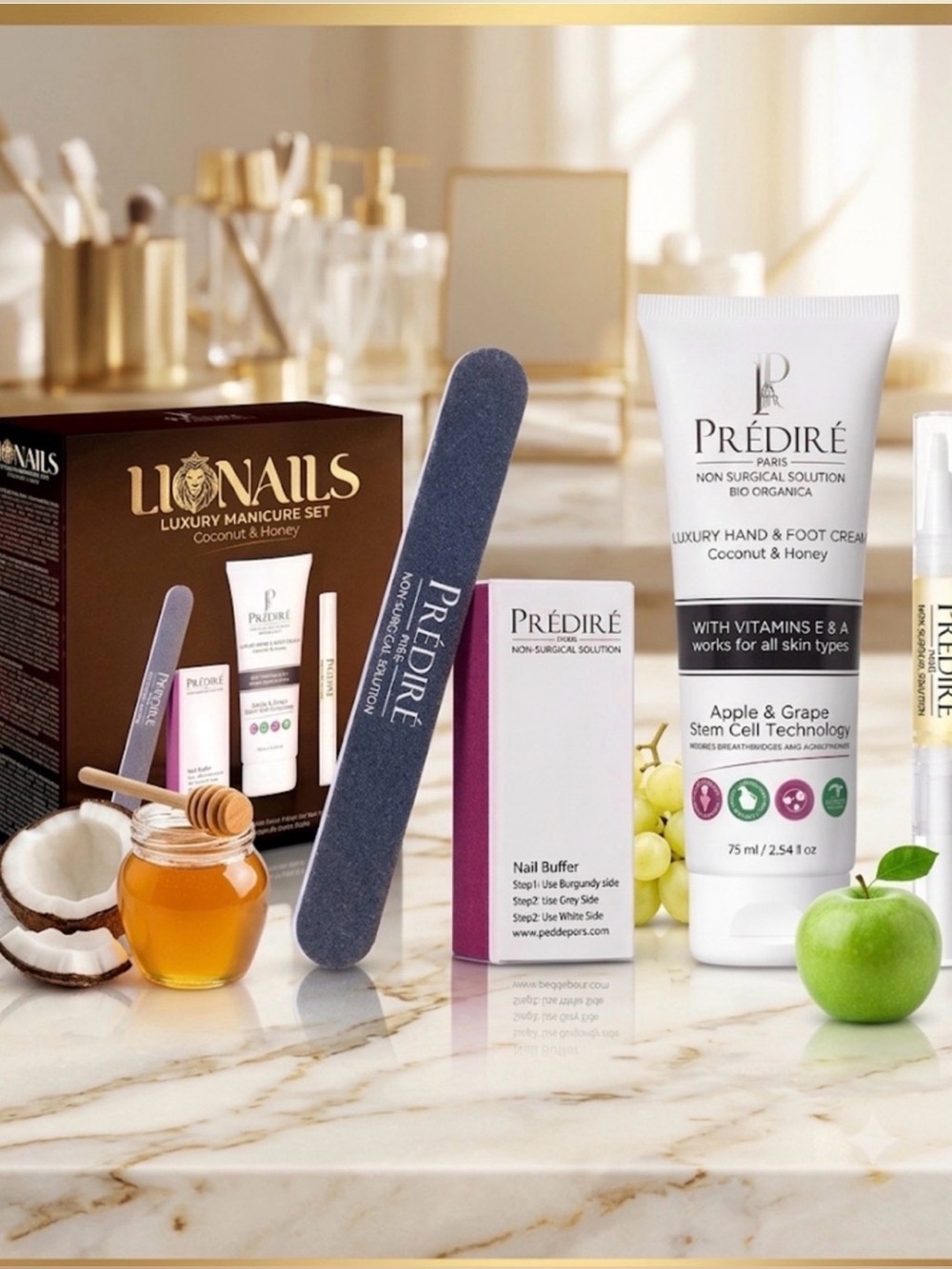 PREDIRE PARIS Lionails Luxury Manicure Set | 4-Piece Set ~ Retails $150